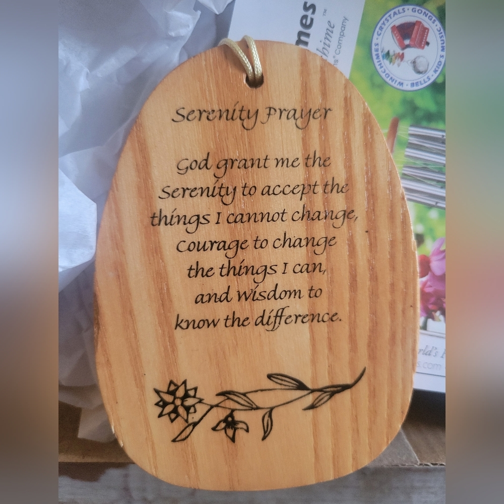 Woodstock Chimes Serenity Prayer Wind Chime - Picture 3 of 5